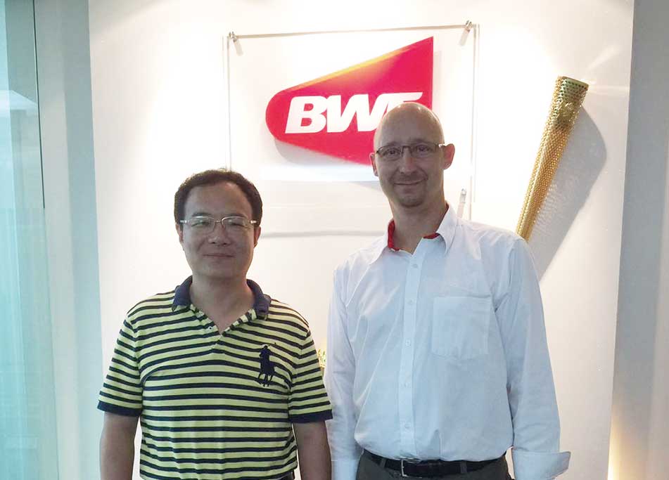 董事長李郁與世界羽聯(lián)COO Thomas Lund先生合影